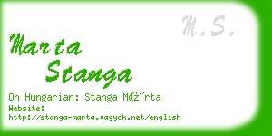 marta stanga business card